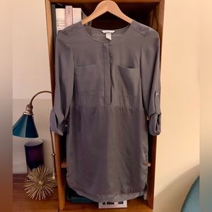 H&M 3/4 Sleeve Button-Down Dress Gray Size 4